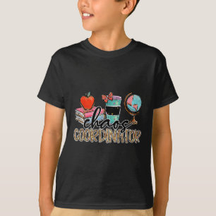 Chaos Coordinator Teacher Fun Teacher Humour Leopa T-Shirt