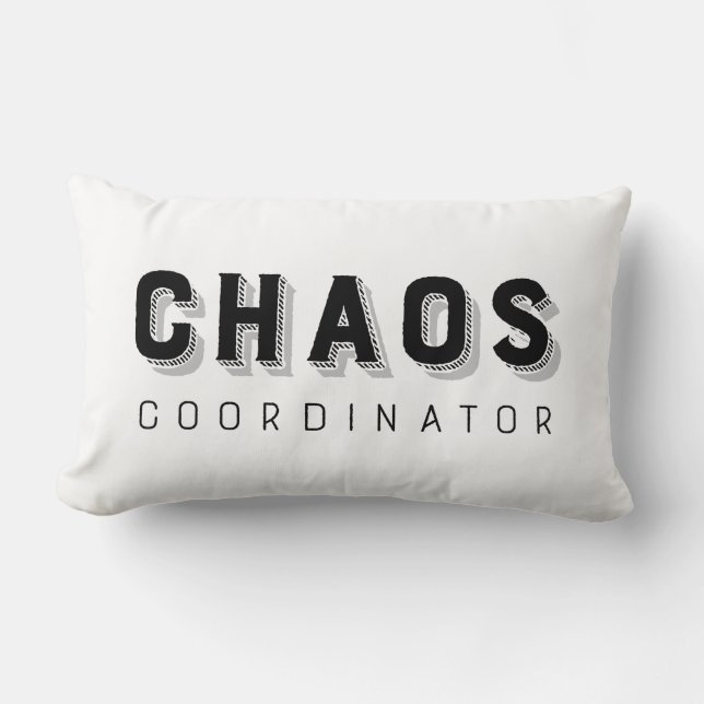 Chaos Coordinator Typography Lumbar Pillow (Front)