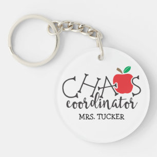 Chaos Coordinator with Apple & Teacher Name Keychain