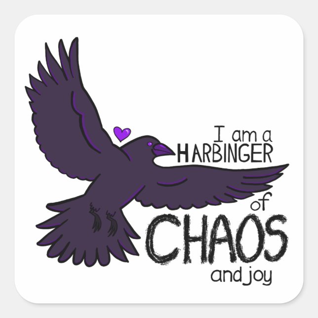 Chaos Crow Square Sticker (Front)