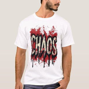 Chaos Distressed Grunge Typography - Edgy Splatter T-Shirt