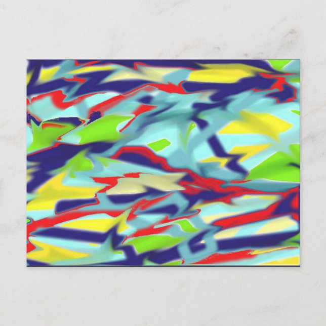 Chaos en forme de carte postale Art numérique - Bl (Devant)