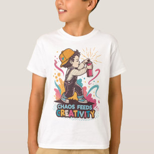 Chaos Feeds Creativity – Retro Graffiti Pop Art  T-Shirt