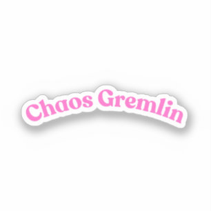 Chaos Gremlin   Funny Pink Bubble Letter