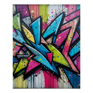 Chaos & Harmony: Abstract Graffiti Explosion Poste Poster