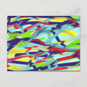 Chaos into Form Digital Art Postcard - Blue
