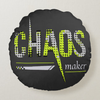 Chaos Maker Funny Round Pillow