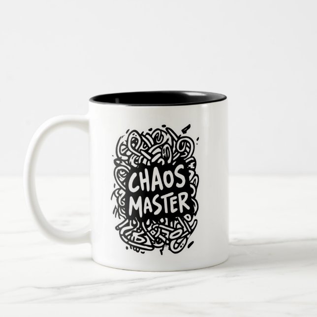 Chaos Master – Multitask Design Two-Tone Coffee Mug (Left)