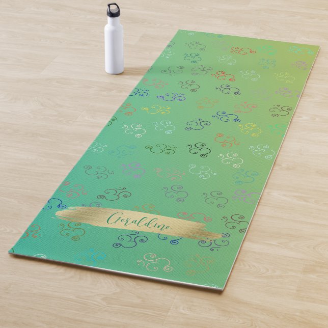 Chaos OMs | Green Ombre, Pretty Om Yoga Mat (In Situ)