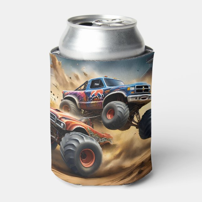 Chaos on Wheels: Monster Truck Smash Derby Can Cooler (Can Front)
