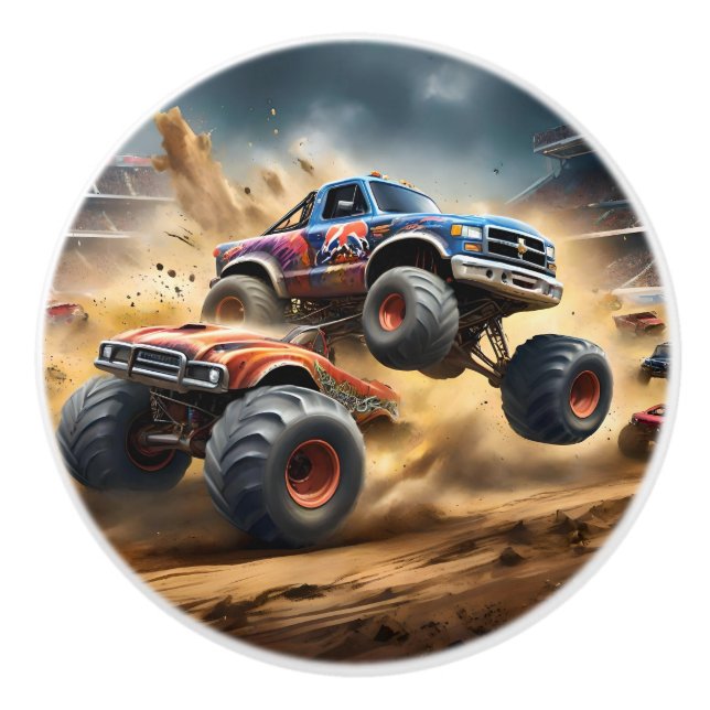 Chaos on Wheels: Monster Truck Smash Derby, Ceramic Knob (Front)