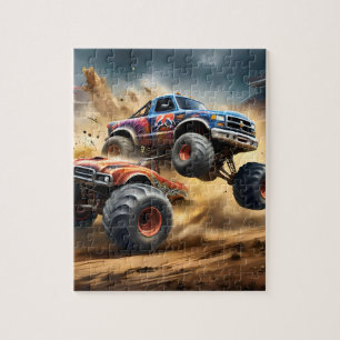 Chaos on Wheels: Monster Truck Smash Derby Jigsaw Puzzle