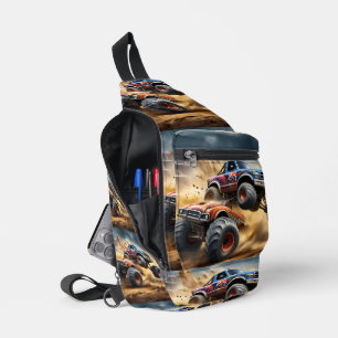 Chaos on Wheels: Monster Truck Smash Derby Sling Bag