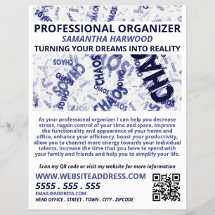 Chaos Slogan Design, Professional Organizer Flyer