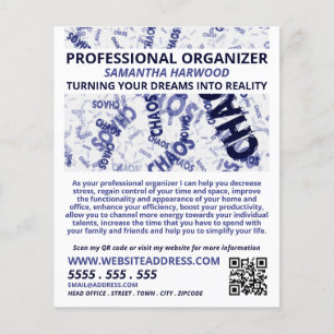 Chaos Slogan Design, Professional Organizer Flyer