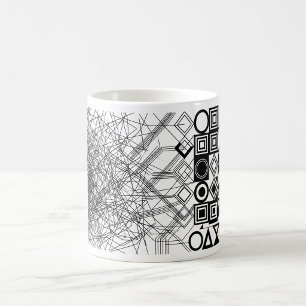 Chaos to Order Abstract Geometric  Coffee Mug