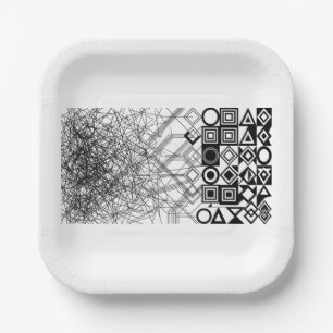 Chaos to Order Abstract Geometric  Paper Plate