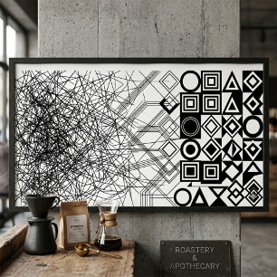 Chaos to Order Abstract Geometric Poster