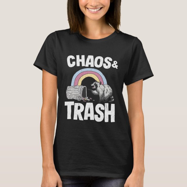 Chaos & Trash Garbage Panda Rainbow Raccoon  4 T-Shirt (Front)