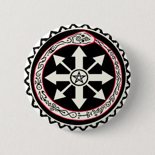 Chaos with Ouroburos Snake 2 Inch Round Button