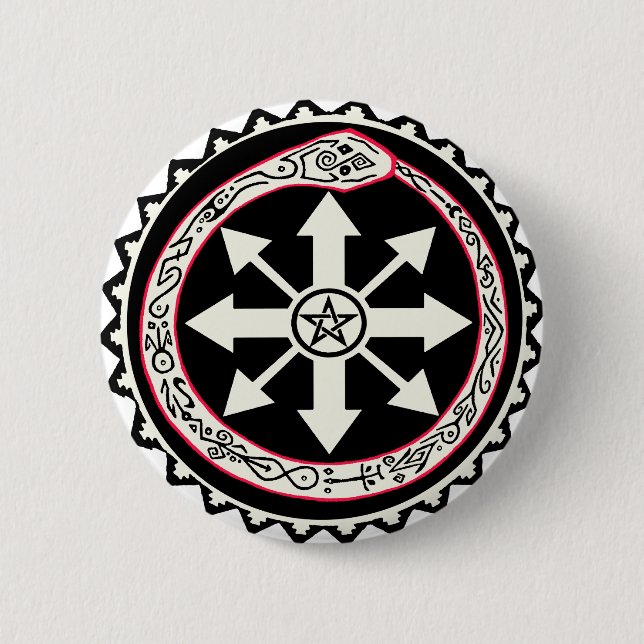 Chaos with Ouroburos Snake 2 Inch Round Button (Front)