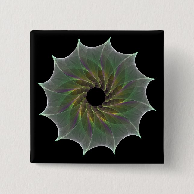 chaotic attraction 2 inch square button (Front)