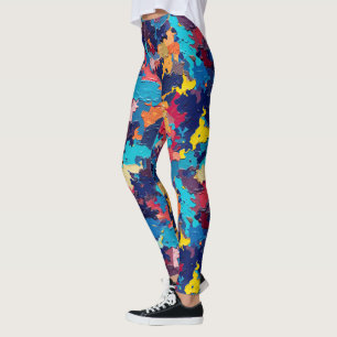 Chaotic Camouflage Leggings - Fun