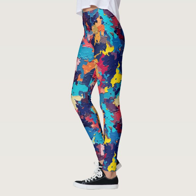 Chaotic Camouflage Leggings - Fun (Left)