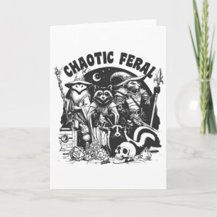 Chaotic Feral Funny Raccoon Possum Skunk Boardgame Card