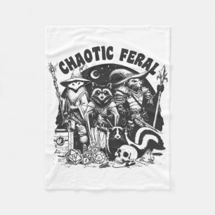 Chaotic Feral Funny Raccoon Possum Skunk Boardgame Fleece Blanket