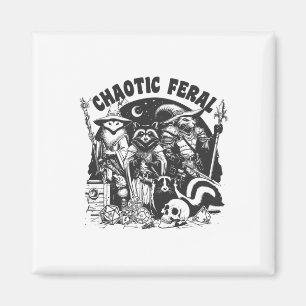 Chaotic Feral Funny Raccoon Possum Skunk Boardgame Magnet