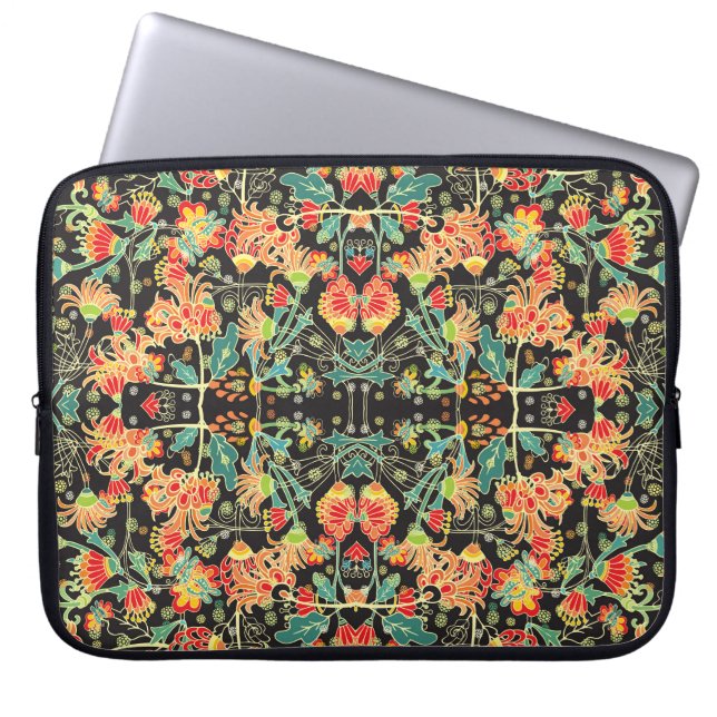 Chaotic floral: vintage abstract pattern. laptop sleeve (Front)