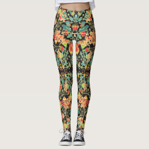 Chaotic floral: vintage abstract pattern. leggings
