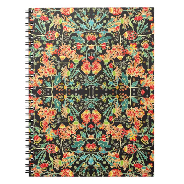 Chaotic floral: vintage abstract pattern. notebook (Front)