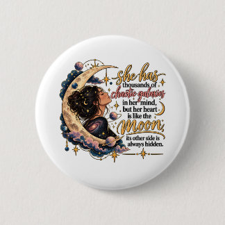 Chaotic Galaxies In Her Mind Celestial Moon 2 Inch Round Button