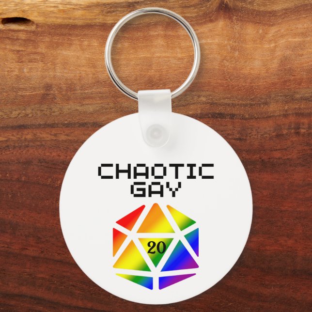 Chaotic Gay D20 – LGBTQ+ Pride DND Keychain (Back)