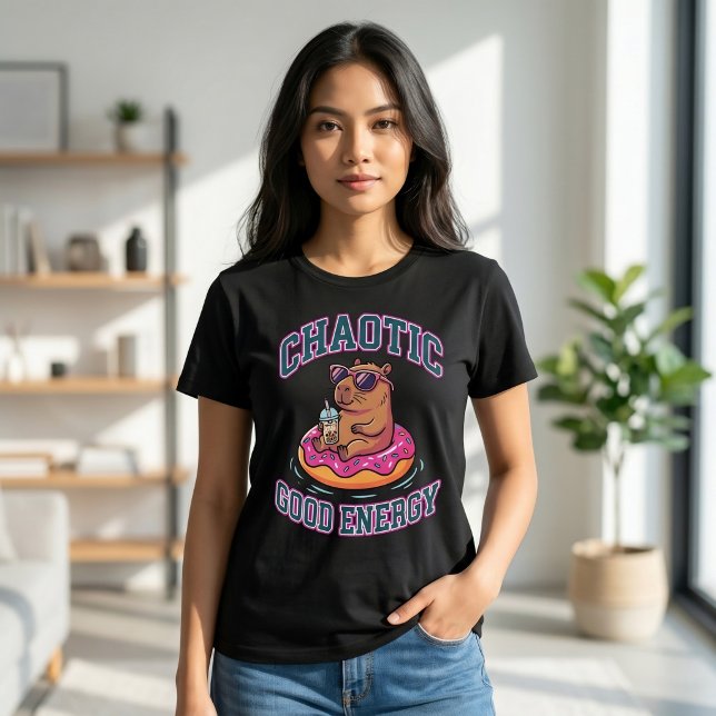 Chaotic Good Energy Capybara Doughnut Floatie T-Shirt (Creator Uploaded)