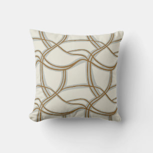 Chaotic lines thin coastal mediterranean sage blue throw pillow
