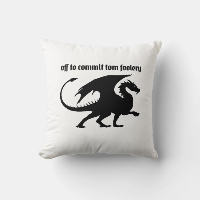 Chaotic Little Dragon Throw Pillow (Front)