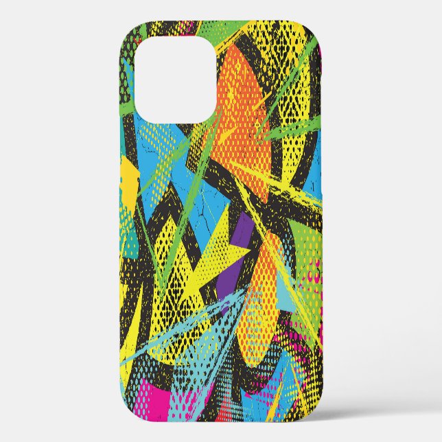 Chaotic Neon: Abstract Graffiti Pattern. Case-Mate iPhone Case (Back)