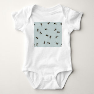 Chaotic Red Ants Stylish Pattern Baby Bodysuit
