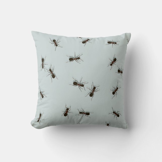 Chaotic Red Ants Stylish Pattern Throw Pillow (Front)