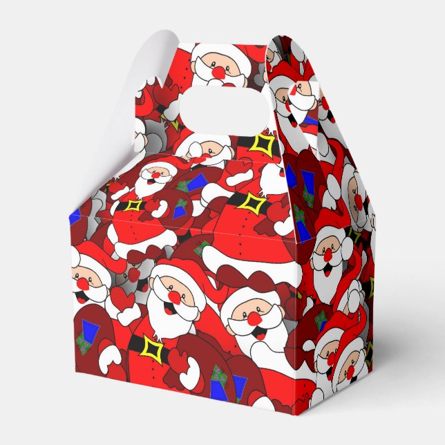 Chaotic Santa Carrying Sack Collage Pattern Favor Box (Front Side)