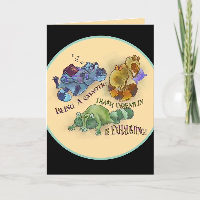 Chaotic Trash Gremlin, sleepy raccoons Card (Front)