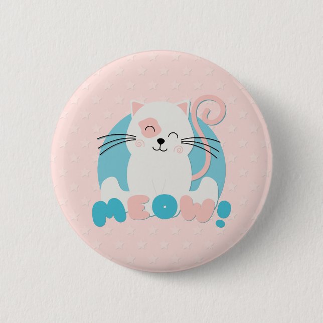 Chapa 'My heart beats for cats 2 Inch Round Button (Front)