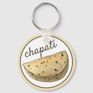 Chapati Roti Indian Food Bread Flatbread Bakery Keychain