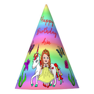 Chapeau d'anniversaire de fée aux cheveux roux et 
