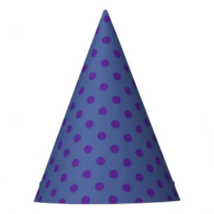 Chapeau de fête à pois bleu sur violet