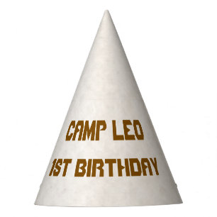Chapeau de fête cônique thème camp 1er anniversair