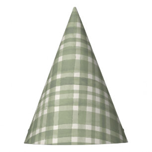 Chapeau de fête d'anniversaire à carreaux verts en